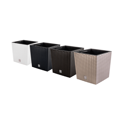 15,8 litros de tempo com balde para plantar em cor antracite 26,2 x 26,2 x 26,6 cm.
