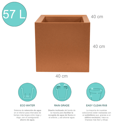 Terracota Polyetileno Pot 40x40 Terracota Polyetileno Pot 40x40