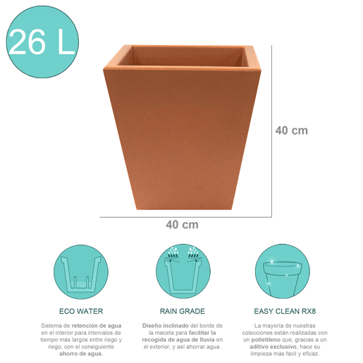 Pote de polietileno por Rhopping Terracota 40x40