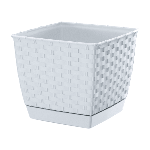 Pote quadrado de 2,5L Ratolla, dimensões (mm) 165x165x142, cor branca