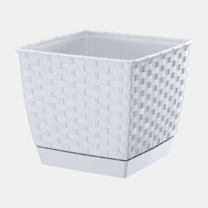 Pote quadrado de 2,5L Ratolla, dimensões (mm) 165x165x142, cor branca
