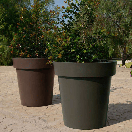 Plantador de polietileno da Rotomoulding cor taupe 40X35 Cm