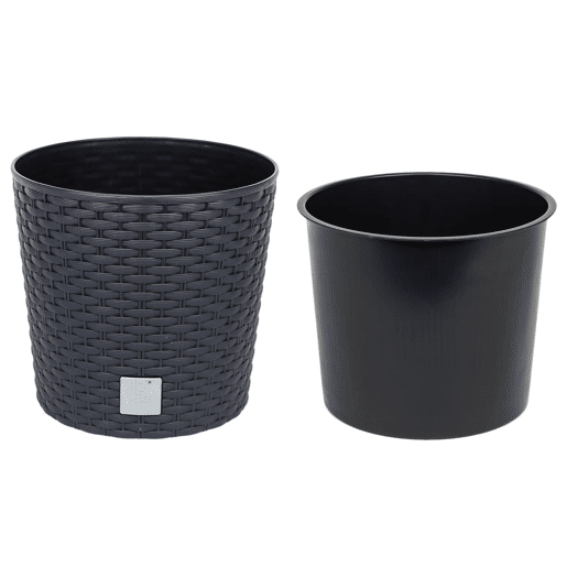Potão redondo 4,7 litros tempo com balde para plantar em cor antracite 20 x 20 x 19 cm