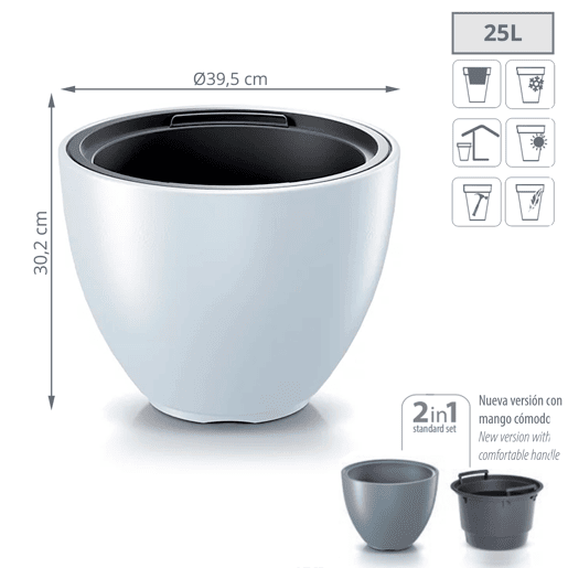 Heos 25l Pot., Com depósito, dimensões (mm) 395x395x302, cor branca