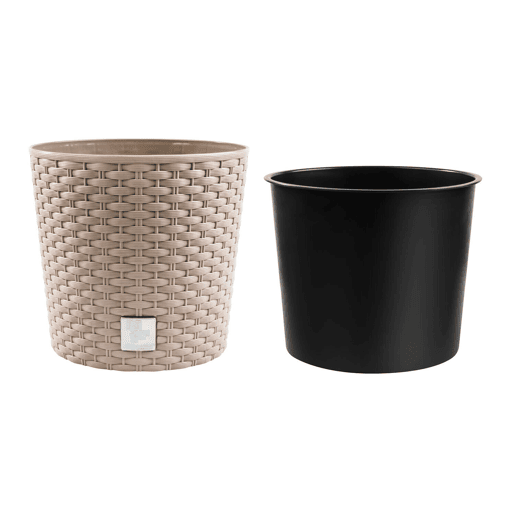 Potão redonda 37,65 litros com um tempo com planta mocca 40 x 40 x 37,5 cm Potão redonda 37,65 litros com um tempo com planta mocca 40 x 40 x 37,5 cm