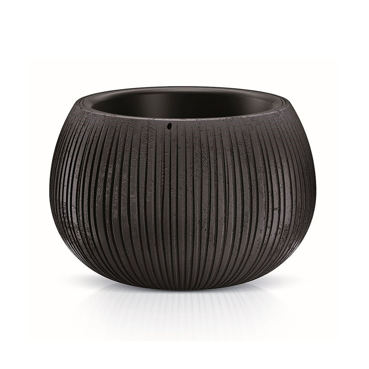 Prosperplast beton bowl de plástico con depósito en color cemento negro, 11 (alto) x 14,4 (ancho) x 14,4 (profundo) cms