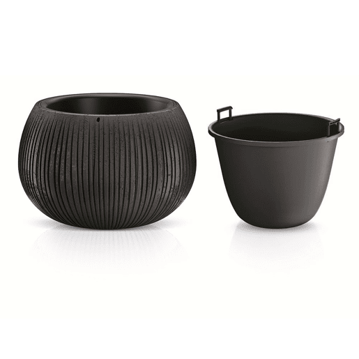 Prosperplast Bowl Plastic With Black Cement Color Deposit, 13,6 (alto) x 18 (largura) x 18 (profundo) CMS