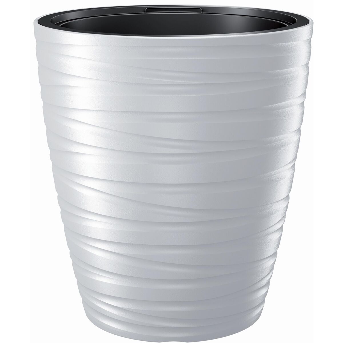 Maceta con deposito 32l maze de plastico en color blanco 37,5 (largo) x 37,5 (ancho) x 41,9 (alto) cm