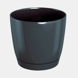 Coubi Vaso de Plástico Redondo P em Cor Grafite 24 (C) X 24 (L) X 22 (A) Cm