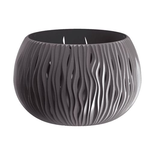 Prosperplast Bowl Plástico arenoso com tanque em antracite, 16,1 (alto) x 23,8 (largura) x 23,8 (profundo) cms
