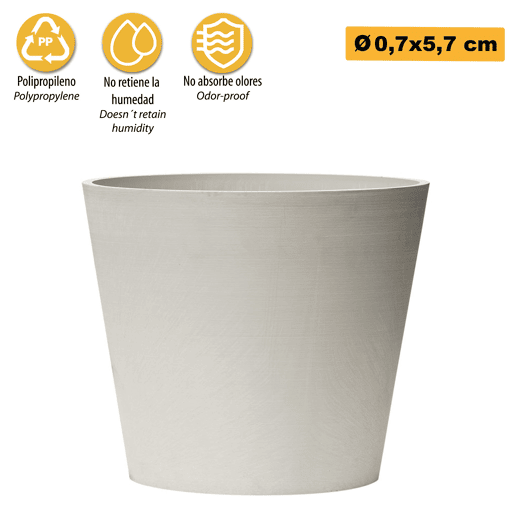 Pote troncocónico Ø 07 Cm branco