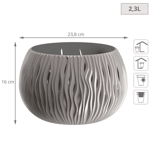 Prosperplast Bowl Plástico arenoso com tanque em pedra cinza, 16,1 (alta) x 23,8 (largura) x 23,8 (profundo) CMS Prosperplast Bowl Plástico arenoso com tanque em pedra cinza, 16,1 (alta) x 23,8 (largura) x 23,8 (profundo) CMS