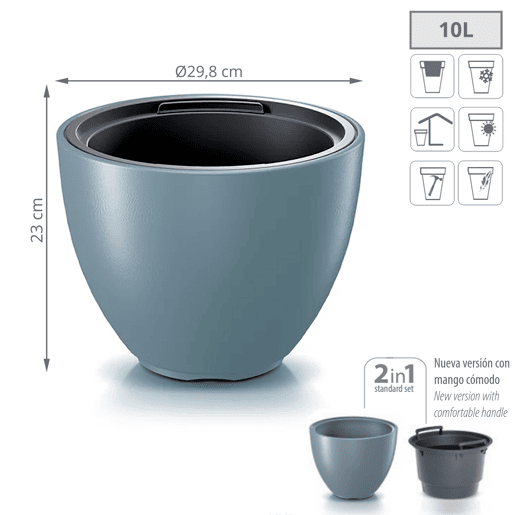 Heos 10l Pot., Com depósito, dimensões (mm) 298x298x230, cor cinza claro Heos 10l Pot., Com depósito, dimensões (mm) 298x298x230, cor cinza claro