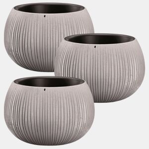 3X Prosperplast Beton Tigela Plástica Com Depósito De Cor De Cimento, 11 (Alto) X 14,4 (Largura) X 14,4 (Profundo) Cms