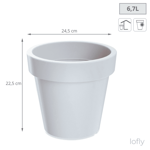 2X Lofly Plastic Pot 24,5 (Comprimento) X 24,5 (Largura) X 22,5 (Alto) Cm