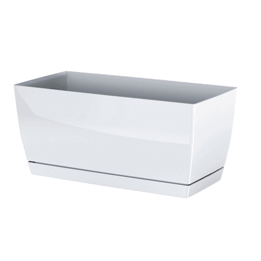 3X Gardeleiro De Plástico Coubi Caso P No Branco 29 (Comprimento) X 14.2 (Largura) X 13,6 (Altura) Cm