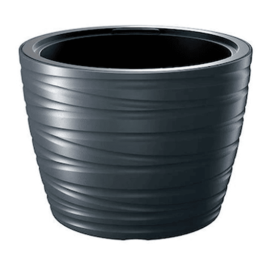 Pote baixo com depósito 22L Limpo de plástico na cor antracite 37,5 (comprimento) x 37,5 (largura) x 27,9 (alta) cm
