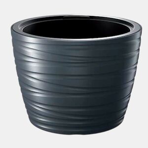 Pote baixo com depósito 22L Limpo de plástico na cor antracite 37,5 (comprimento) x 37,5 (largura) x 27,9 (alta) cm