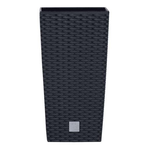 Conjunto Duplo De 35 Litros Com Inserção 28,7 X 28,7 X 55 Cm Na Cor Antracite + Boj Diâmetro 36 Cm