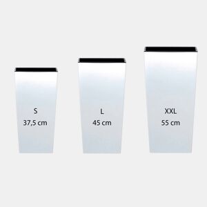 Pacote 3 Vasos Altos Prosperplast (11,41955 Litros) Urbi Square De Plastic In White Color Com Depósito