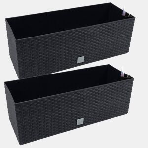 2 17 -Liter Unidades De Jardineiro Retangular Com Coro -Rogia Antracite 52 X 20 X 19 Cm