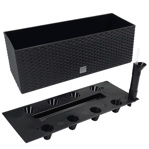 2 17 -Liter Unidades De Jardineiro Retangular Com Coro -Rogia Antracite 52 X 20 X 19 Cm