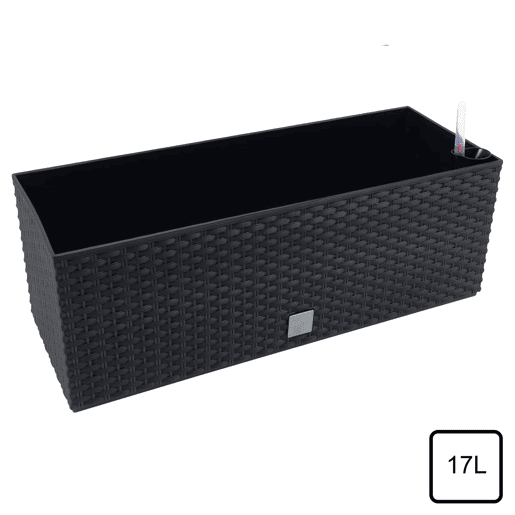 2 17 -Liter Unidades De Jardineiro Retangular Com Coro -Rogia Antracite 52 X 20 X 19 Cm
