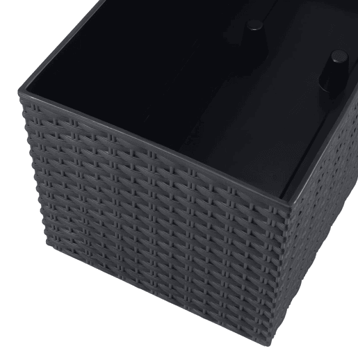 2 17 -Liter Unidades De Jardineiro Retangular Com Coro -Rogia Antracite 52 X 20 X 19 Cm