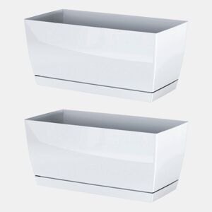 2X Gardeleiro De Plástico Coubi Caso P No Branco 24 (Comprimento) X 12 (Largura) X 11 (Altura) Cm
