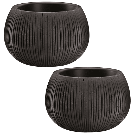 2X Prosperplast Beton Tigela Plástica Com Cimento Preto Depósito De Cores, 11 (Alto) X 14,4 (Largura) X 14,4 (Profundo) Cms