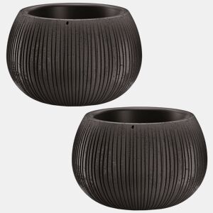 2X Prosperplast Beton Tigela Plástica Com Cimento Preto Depósito De Cores, 11 (Alto) X 14,4 (Largura) X 14,4 (Profundo) Cms