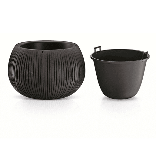 2X Prosperplast Beton Tigela Plástica Com Cimento Preto Depósito De Cores, 11 (Alto) X 14,4 (Largura) X 14,4 (Profundo) Cms