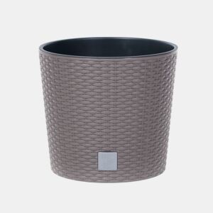 Redoto redondo 15,3 Litros rato com cubilete para plantar em cores mocca 30 x 30 x 27 cm