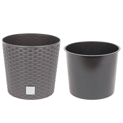 Redoto redondo 15,3 Litros rato com cubilete para plantar em cores mocca 30 x 30 x 27 cm