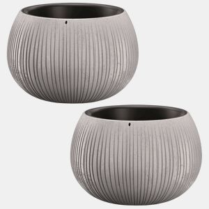 2X Prosperplast Beton Tigela Plástica Com Depósito De Cores De Cimento, 11 (Alto) X 14,4 (Largura) X 14,4 (Profundo) Cms