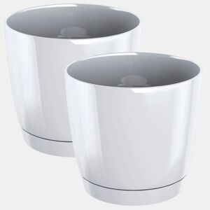 2X Potão Redondo De Plástico Coubi Redondo P Em Branco 28 (Comprimento) X 28 (Largura) X 26,2 (Altura) Cm