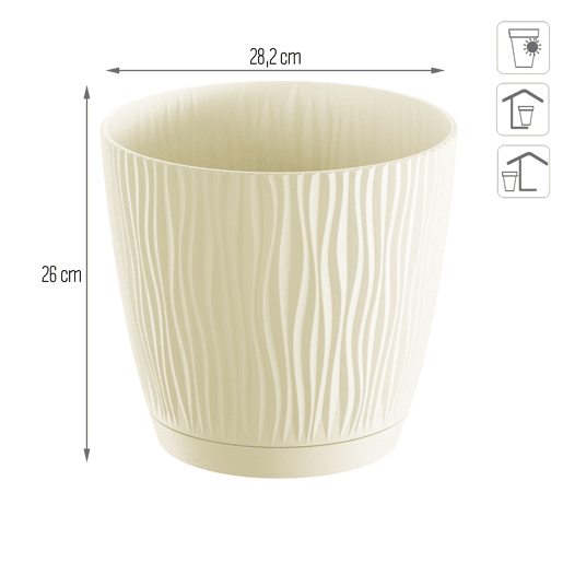 Sandy P Pot, Dimensões (mm) 282x282x260, cor creme