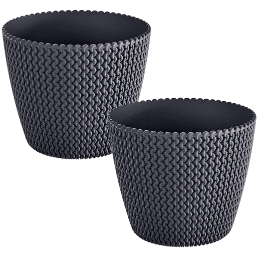 2X Panela Redonda 11.5L Prosperplast Splofy De Plástico Em Cor Antracita, Ø29,5 X 24,9 Cm 2X Panela Redonda 11.5L Prosperplast Splofy De Plástico Em Cor Antracita, Ø29,5 X 24,9 Cm