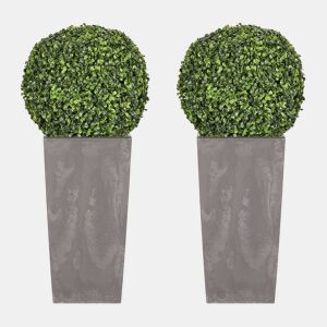 Conjunto Duplo De Maconha Alta 35 L Prosperplast Urbi Square Effect Of Plastic With Crenhe Grey Deposit, 55 (Alto) X 29,5 (Largura) X 29,5 (Profundo)