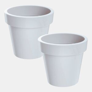 2X Lofly Plastic Pot Em Branco 13,4 (Comprimento) X 13,4 (Largura) X 12 (Alto) Cm