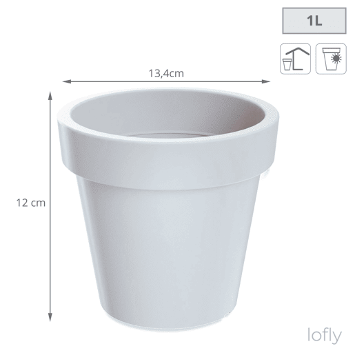 2X Lofly Plastic Pot Em Branco 13,4 (Comprimento) X 13,4 (Largura) X 12 (Alto) Cm