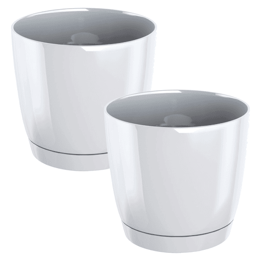 2X Panela Redonda De Plástico Coubi Redonda P Em Branco 15,5 (Comprimento) X 15,5 (Largura) X 14,2 (Altura) Cm