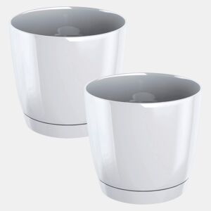 2X Panela Redonda De Plástico Coubi Redonda P Em Branco 15,5 (Comprimento) X 15,5 (Largura) X 14,2 (Altura) Cm