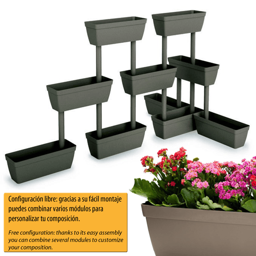 Plantador vertical de plástico 3 níveis