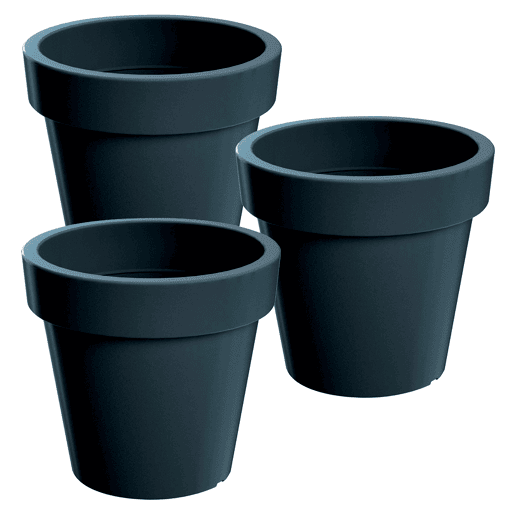 3X Lofly Plastic Pot Em Antracite Color 13,4 (Comprimento) X 13,4 (Largura) X 12 (Alta) Cm 3X Lofly Plastic Pot Em Antracite Color 13,4 (Comprimento) X 13,4 (Largura) X 12 (Alta) Cm
