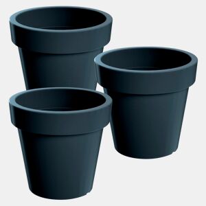 3X Lofly Plastic Pot Em Antracite Color 13,4 (Comprimento) X 13,4 (Largura) X 12 (Alta) Cm