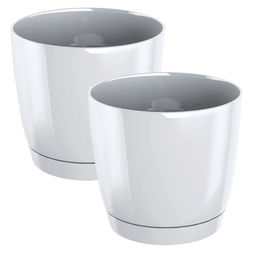 2X Panela Redonda De Plástico Coubi Redonda P Em Branco 21 (Comprimento) X 21 (Largura) X 19,3 (Altura) Cm