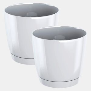 2X Panela Redonda De Plástico Coubi Redonda P Em Branco 21 (Comprimento) X 21 (Largura) X 19,3 (Altura) Cm