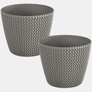 2X Panela Redonda 11.5L Prosperplast Splofy De Plástico Cinza, Ø29,5 X 24,9 Cm