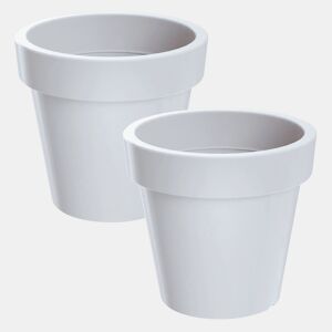 2X Potão De Plástico Lofly Em Branco 15,8 (Comprimento) X 15,8 (Largura) X 14,4 (Alto) Cm